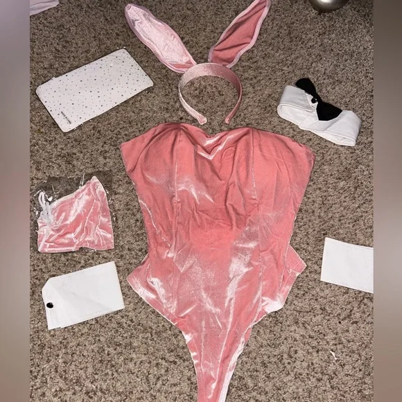New Halloween Pink Bunny Costume 7pcs - Picture 4 of 8